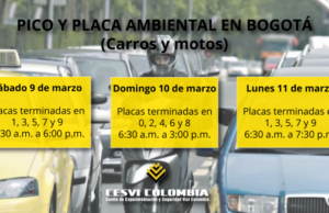 Debido a la alerta ambiental, así funcionará el pico y placa en Bogotá